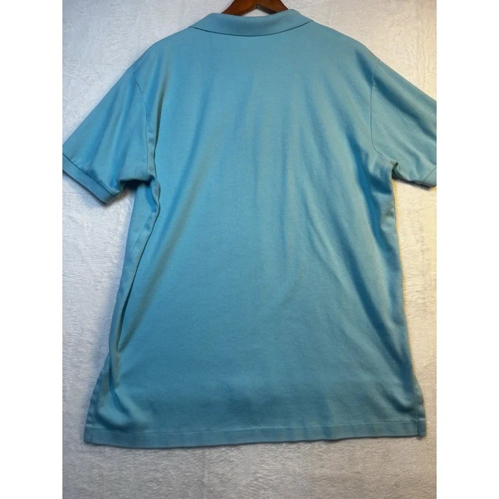 Vintage Ralph Lauren Polo Men's Shirt Large Turquoise‎ Pink Pony Preppy Blue